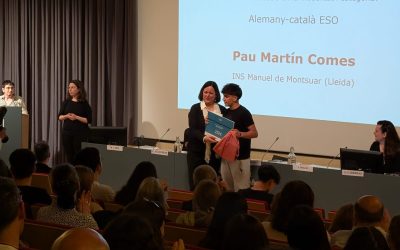 1r PREMI per l’Aaron González (4t d’ESO) per la millor traducció de l’alemany al català! Enhorabona!!